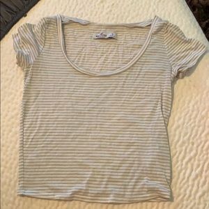Striped gray crop top